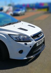 High angle view of car on street