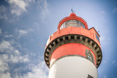 Low angle view of lighthouse against sky