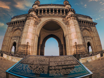 Low angle view of historical building against sky
