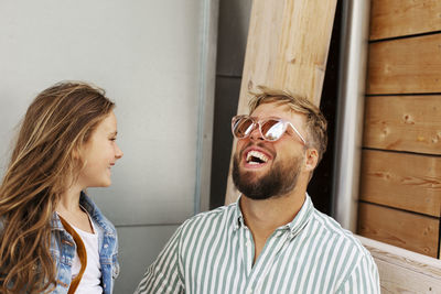 Happy father with daughter