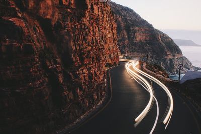 Road leading towards mountains