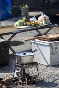 Food being prepared outdoors