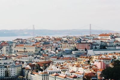 High angle shot of townscape