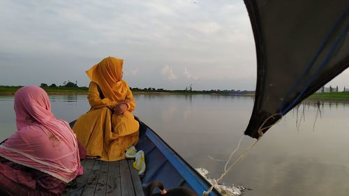 Panoramic view of bridge over river against sky