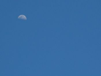 Close-up of moon against blue sky