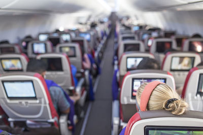 View of seats in airplane