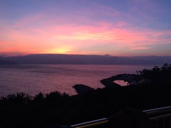 Dramatic sky over sea during sunset