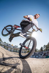 Man riding bicycle