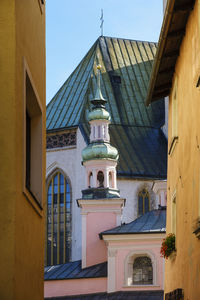 Low angle view of buildings against sky