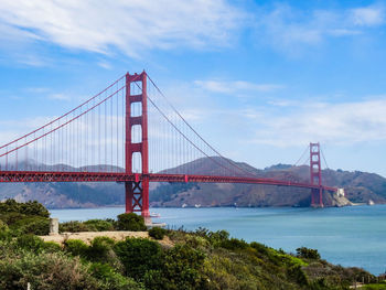 Suspension bridge over sea