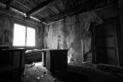 Interior of abandoned building