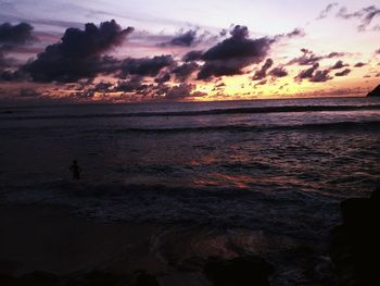 Scenic view of sea during sunset