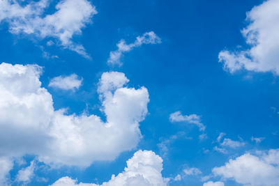 Low angle view of clouds in blue sky