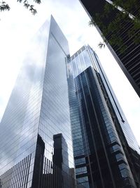 Low angle view of modern buildings against sky