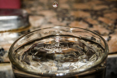 Close-up of glass on table