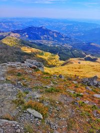 Scenic view of mountains against sky