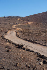 Scenic view of desert against clear sky