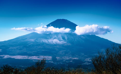 View of mt. fuji, located 26.28 km or 16.33 miles northwest from peak of kintokiyama, japan.