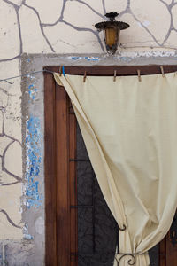 Wooden door of old building