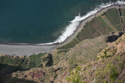 High angle view of beach