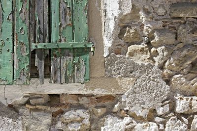 Close-up of abandoned built structure