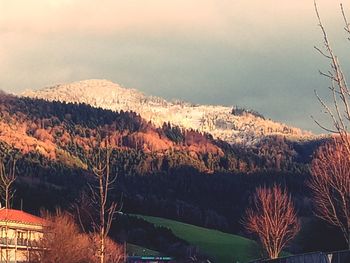 Scenic view of mountains against sky