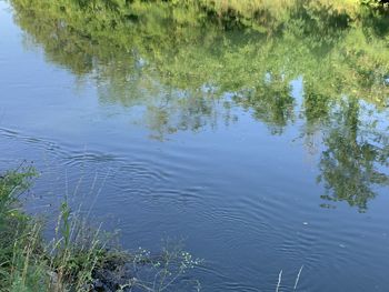 High angle view of lake