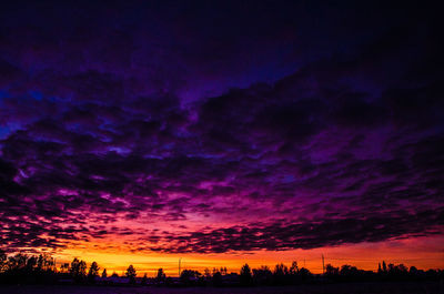 Scenic view of dramatic sky at night