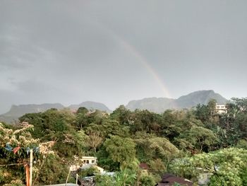 Scenic view of mountains against cloudy sky