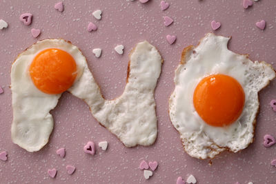Close-up of breakfast served on table
