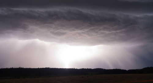 Scenic view of dramatic sky over land