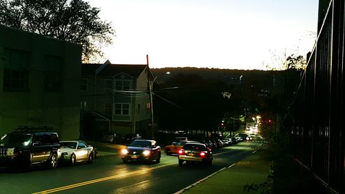 Cars parked on road