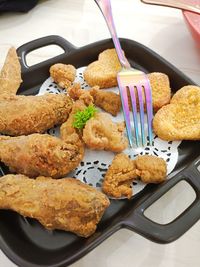 Close-up of food on table