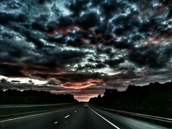 Country road at sunset