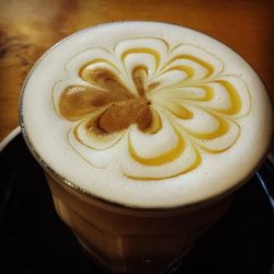 Close-up of cappuccino