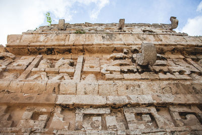 Low angle view of old ruin building