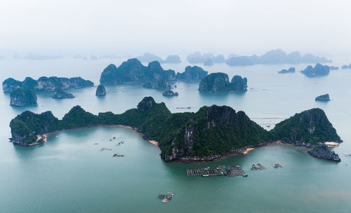 High angle view of sea against sky