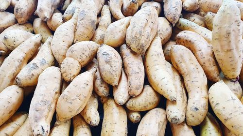 Full frame shot of carrots for sale at market stall
