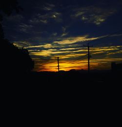 Silhouette of landscape at sunset