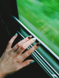 Close-up of woman hand