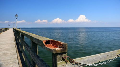 Pier over sea against sky