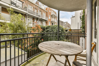 Empty chairs and tables in park