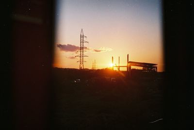 Close-up of tree against sky at sunset