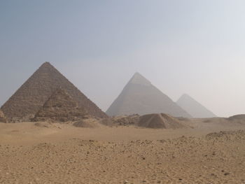 View of desert against clear sky