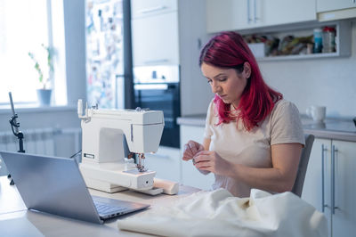 Woman working with laptop