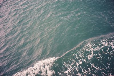 High angle view of waves in sea