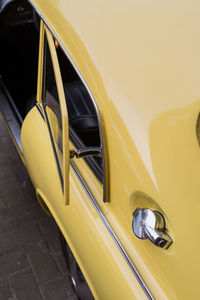 Close-up of yellow vintage honda s800