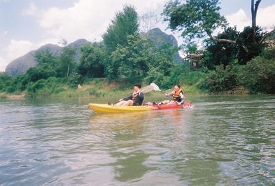 Boats in lake