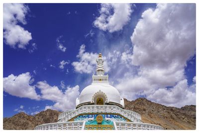 Low angle view of temple against sky