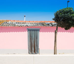 Exterior of building against clear blue sky